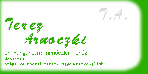 terez arnoczki business card